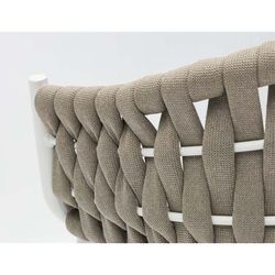 Aluminum and olefin rope patio dining set in white and greige | Meridian