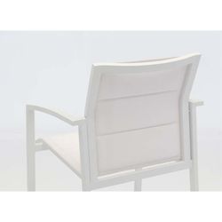 Buitenbarstoel met armleuningen van aluminium en textileen in de kleur wit, 57 x 61,5 x 112,5 cm | Orick