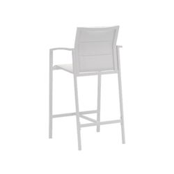 Buitenbarstoel met armleuningen van aluminium en textileen in de kleur wit, 57 x 61,5 x 112,5 cm | Orick