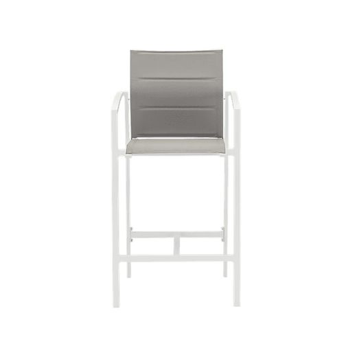Aluminum, ceramic, and textilene garden dining set in white and gray | Meridian + Orick