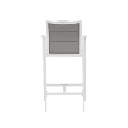 Aluminum, ceramic, and textilene garden dining set in white and gray | Meridian + Orick