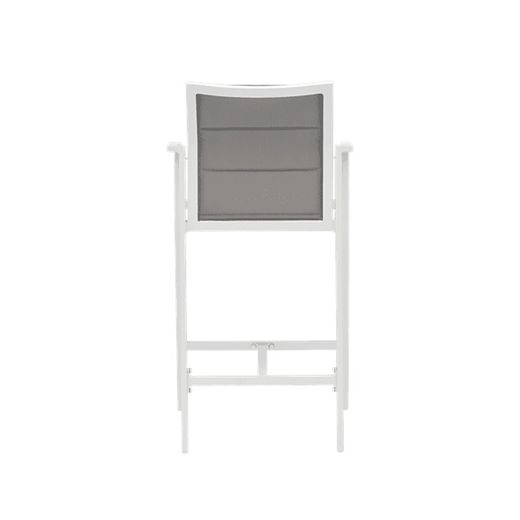 Aluminum, ceramic, and textilene garden dining set in white and gray | Meridian + Orick