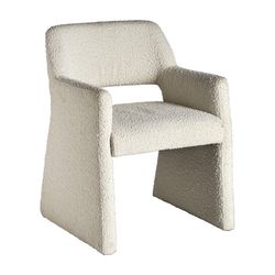 Chaise Alvra en coton bouclé blanc, 58 x 56 x 79 cm