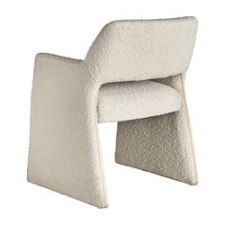 Chaise Alvra en coton bouclé blanc, 58 x 56 x 79 cm
