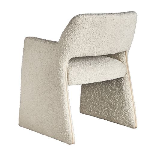 Chaise Alvra en coton bouclé blanc, 58 x 56 x 79 cm