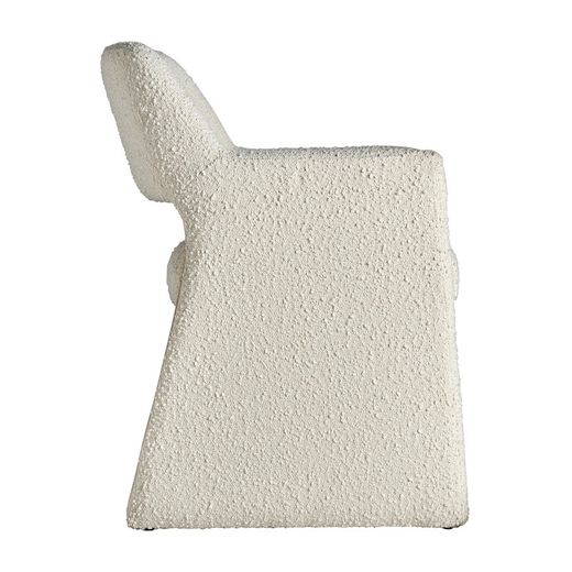 Chaise Alvra en coton bouclé blanc, 58 x 56 x 79 cm