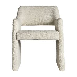 Chaise Alvra en coton bouclé blanc, 58 x 56 x 79 cm