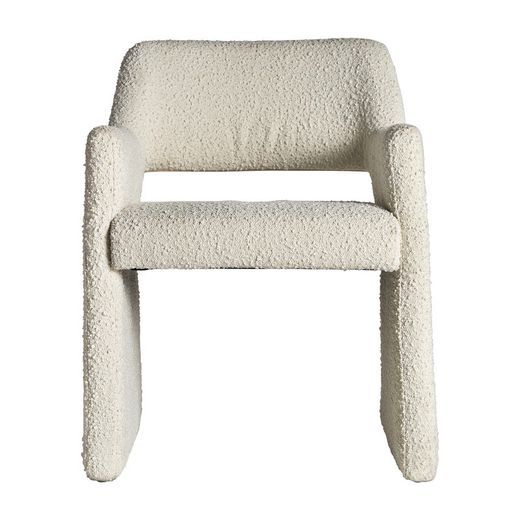Chaise Alvra en coton bouclé blanc, 58 x 56 x 79 cm