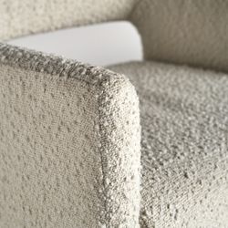 Chaise Alvra en coton bouclé blanc, 58 x 56 x 79 cm