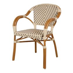 Angeles Aluminum and Beige Synthetic Chair, 57x58x83 cm
