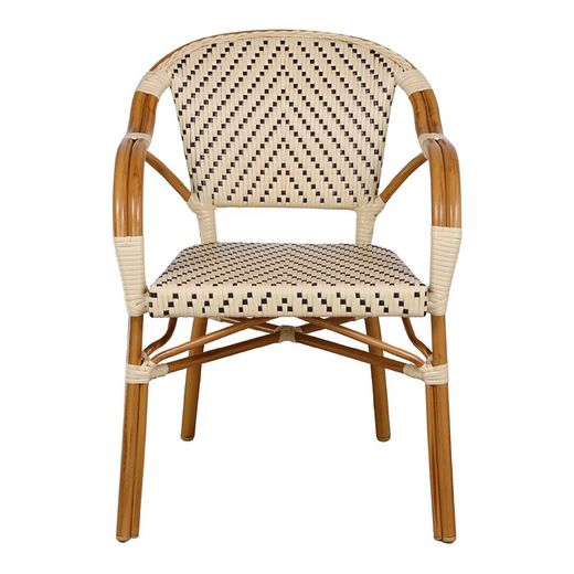 Angeles Aluminum and Beige Synthetic Chair, 57x58x83 cm