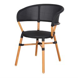 Arhiza Chair in Aluminum and Black Synthetic Rattan, 56x55x79 cm