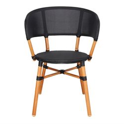 Arhiza Chair in Aluminum and Black Synthetic Rattan, 56x55x79 cm