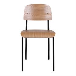 Black Iron and Wood Bendo Chair, 40.50x52.50x80 cm