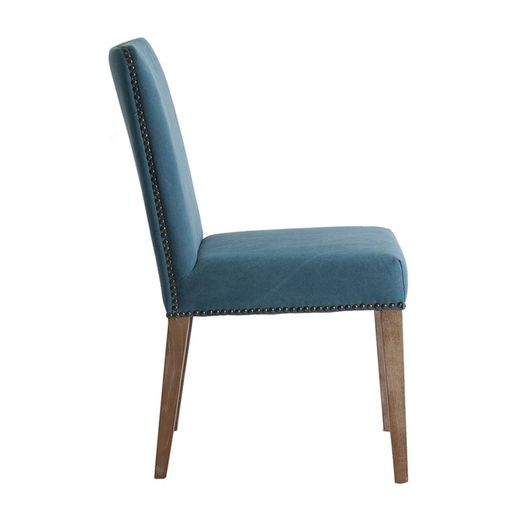 Silla de comedor de madera de abeto y tapizada 46x64x90 cm| Berney