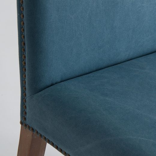 Silla de comedor de madera de abeto y tapizada 46x64x90 cm| Berney