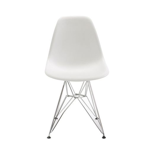 Silla Blanca con Patas de Metal 56x47x81,5 cm