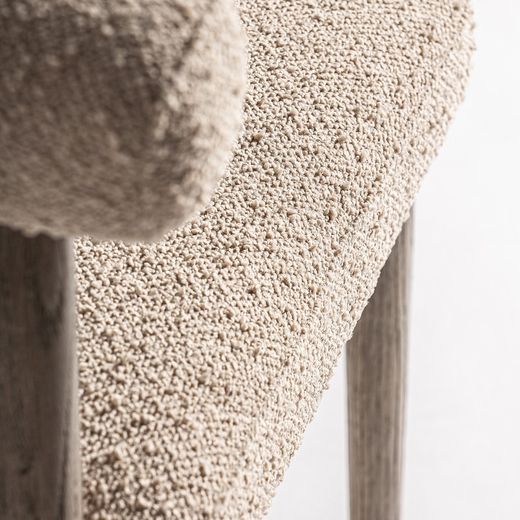 Chaise Bullay en polyester naturel, 67 x 58 x 69 cm