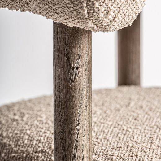 Chaise Bullay en polyester naturel, 67 x 58 x 69 cm