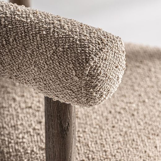 Chaise Bullay en polyester naturel, 67 x 58 x 69 cm