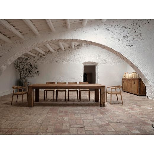 Chaise Caen en bois de teck naturel, 45 x 50 x 80 cm