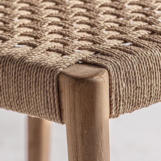 Chaise Caen en bois de teck naturel, 45 x 50 x 80 cm