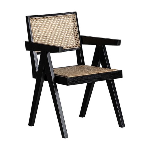 Silla Cieza de madera de olmo en negro, 57 x 59 x 85 cm