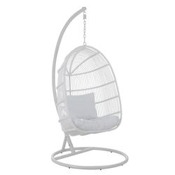 White Steel Oval Hanging Chair, 119x105x193cm