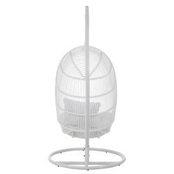 White Steel Oval Hanging Chair, 119x105x193cm