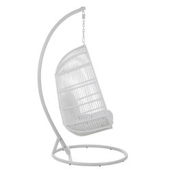 White Steel Oval Hanging Chair, 119x105x193cm