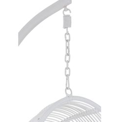 Chaise suspendue ovale en acier blanc, 119x105x193cm