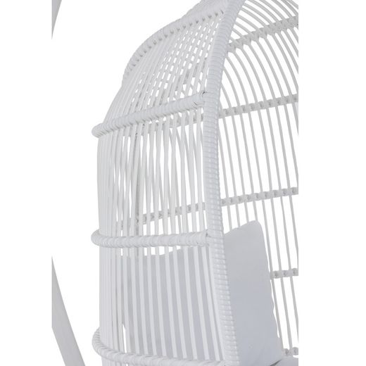 Chaise suspendue ovale en acier blanc, 119x105x193cm