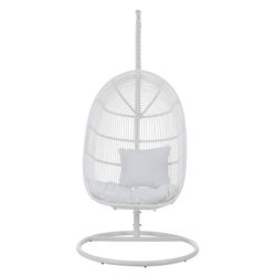 White Steel Oval Hanging Chair, 119x105x193cm