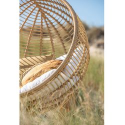 Chaise suspendue ronde en acier beige, 119x110x193cm