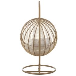 Cadeira suspensa redonda em aço bege, 119x110x193cm