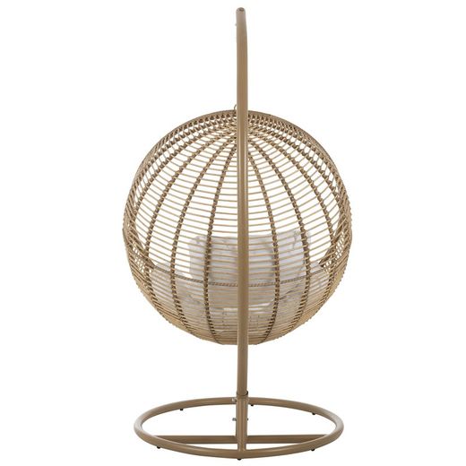 Chaise suspendue ronde en acier beige, 119x110x193cm