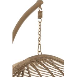 Chaise suspendue ronde en acier beige, 119x110x193cm