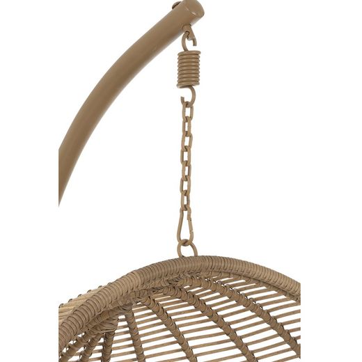 Chaise suspendue ronde en acier beige, 119x110x193cm