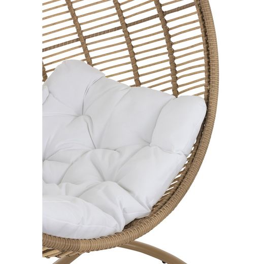 Chaise suspendue ronde en acier beige, 119x110x193cm