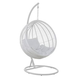 Round White Steel Hanging Chair, 119x110x193cm