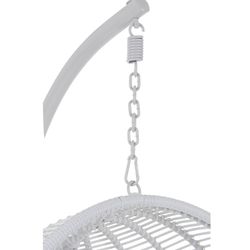 Round White Steel Hanging Chair, 119x110x193cm