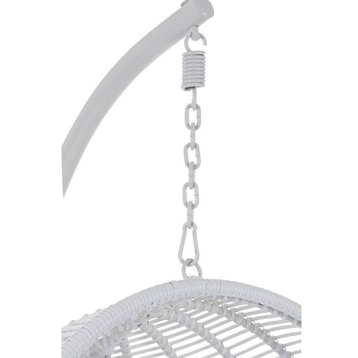 Round White Steel Hanging Chair, 119x110x193cm