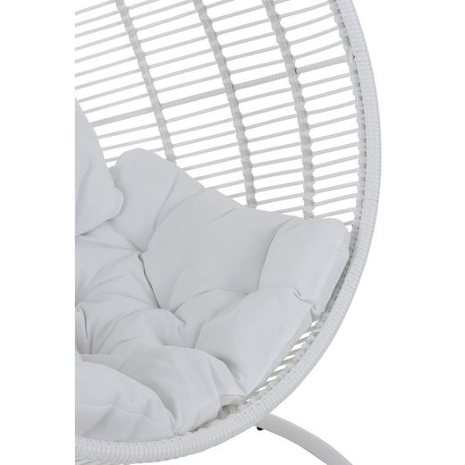 Round White Steel Hanging Chair, 119x110x193cm