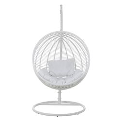 Round White Steel Hanging Chair, 119x110x193cm