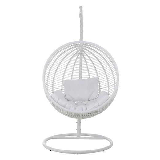 Round White Steel Hanging Chair, 119x110x193cm