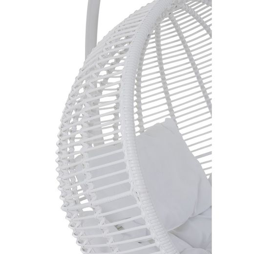 Round White Steel Hanging Chair, 119x110x193cm