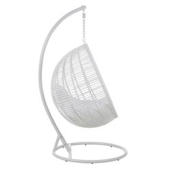 Round White Steel Hanging Chair, 119x110x193cm