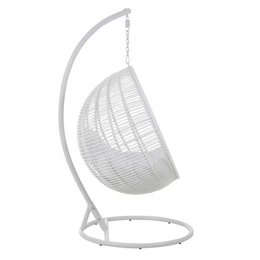Round White Steel Hanging Chair, 119x110x193cm