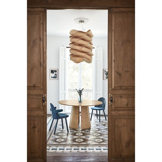 Ξύλινη πολυθρόνα σε μπλε σκούρο χρώμα, 56 x 53,5 x 74,5 εκ. | Ούμα