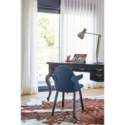 Ξύλινη πολυθρόνα σε μπλε σκούρο χρώμα, 56 x 53,5 x 74,5 εκ. | Ούμα